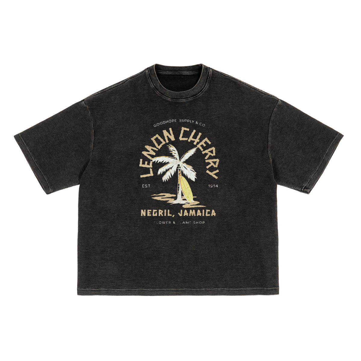 LEMON CHERRY WASHED WAFFLE T-SHIRT