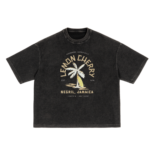 LEMON CHERRY WASHED WAFFLE T-SHIRT